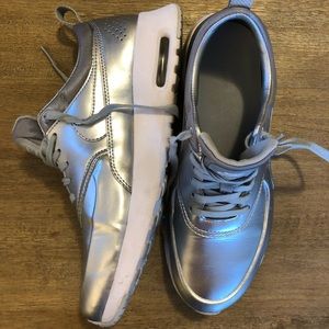 Silver Nike Athletic Running Shoes / Sneakers